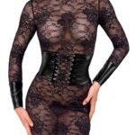 Noir Handmade Kink Royal nėriniuota midi suknelė